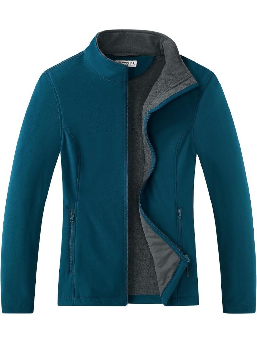 Women's Teal Softshell Fleece Lined Anorak Zip-Up Golf Windbreaker Scrub Jacket